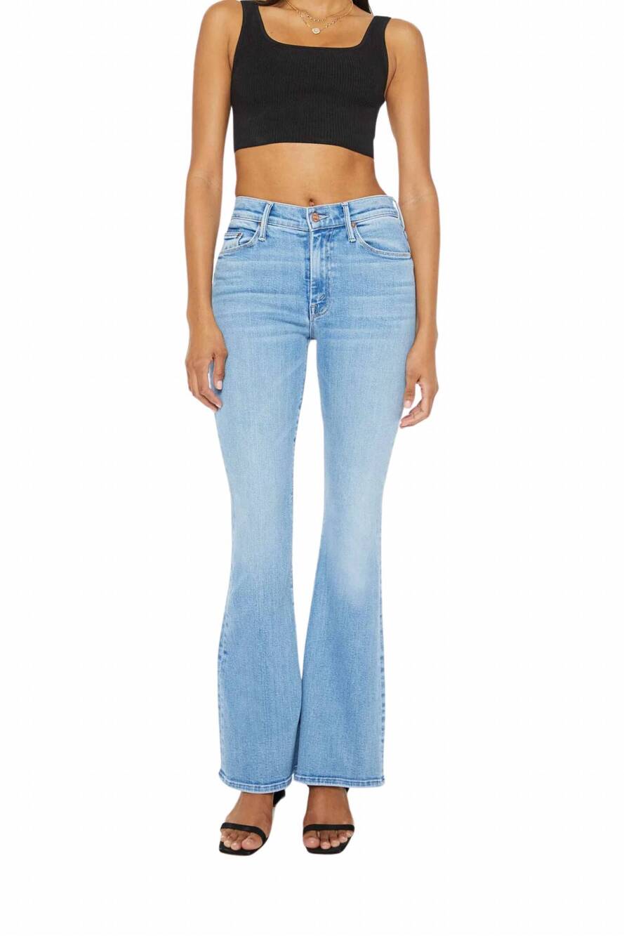 NEW MOTHER women's weekender flare jeans in blue